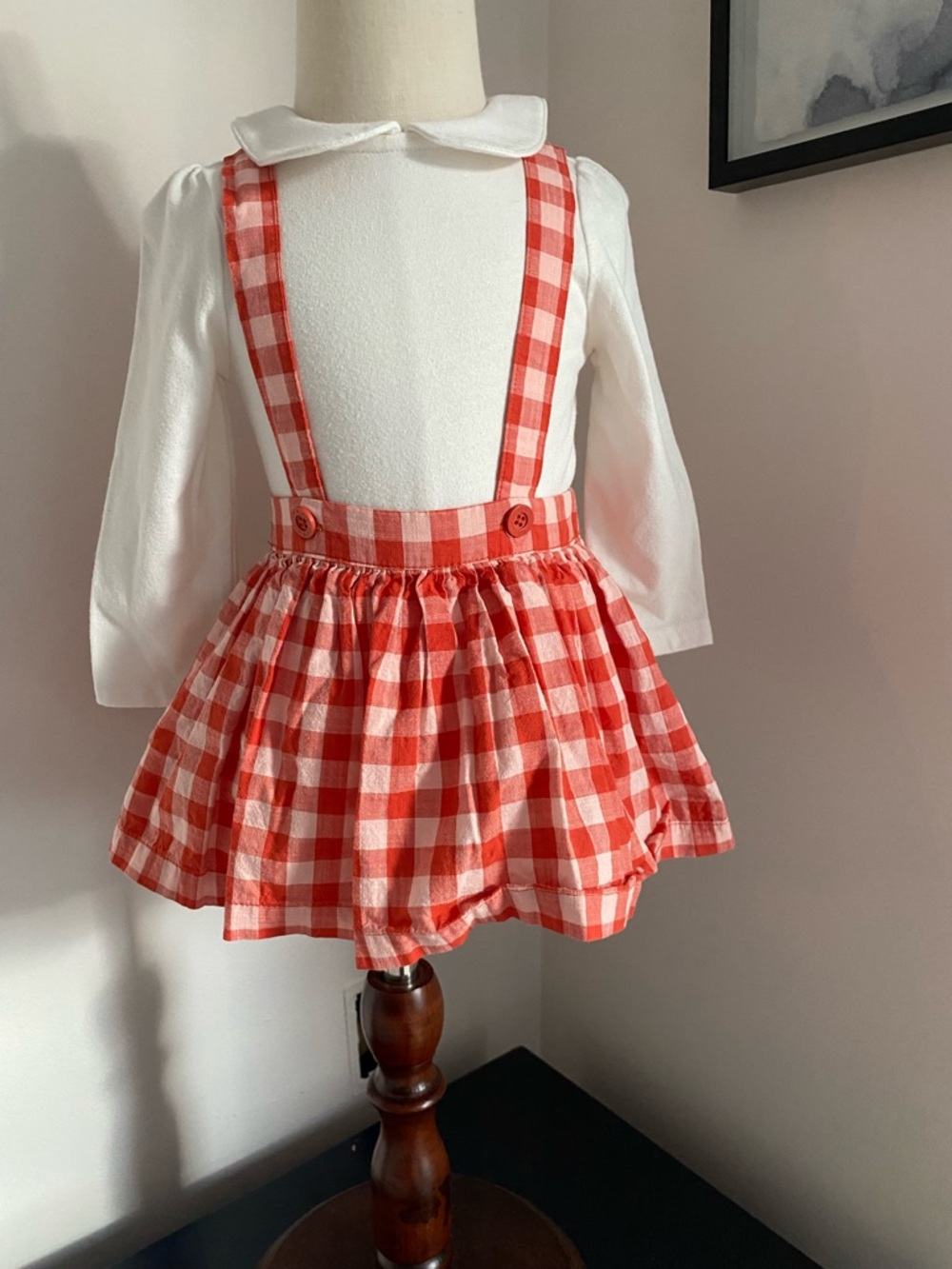 Gingham Suspender Skirt and Coordinating Onesie